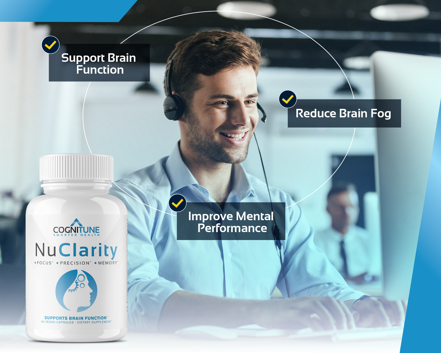 NuClarity Nootropic Brain Supplement, 60 Capsules
