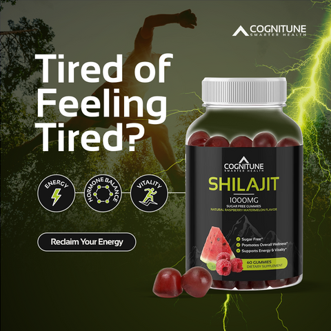Shilajit Gummies - Energy & Vitality, Sugar Free Natural Raspberry Watermelon Flavor