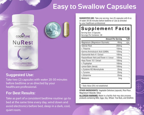 NuRest Natural Sleep Aid, 60 Capsules
