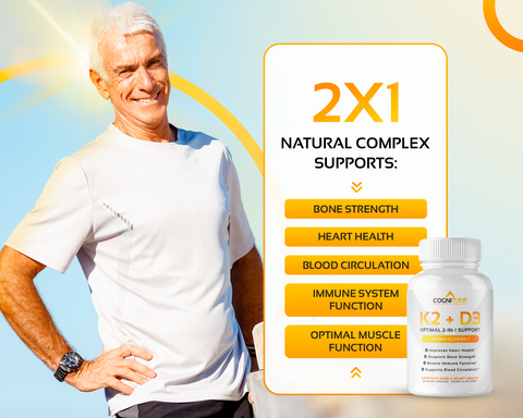Vitamin K2 + D3 Supplement - Supports Heart, Bone & Immune System Health, 5000IU Vitamin D3, 60-Day Supply