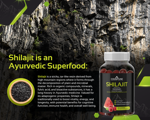 Shilajit Gummies - Energy & Vitality, Sugar Free Natural Raspberry Watermelon Flavor