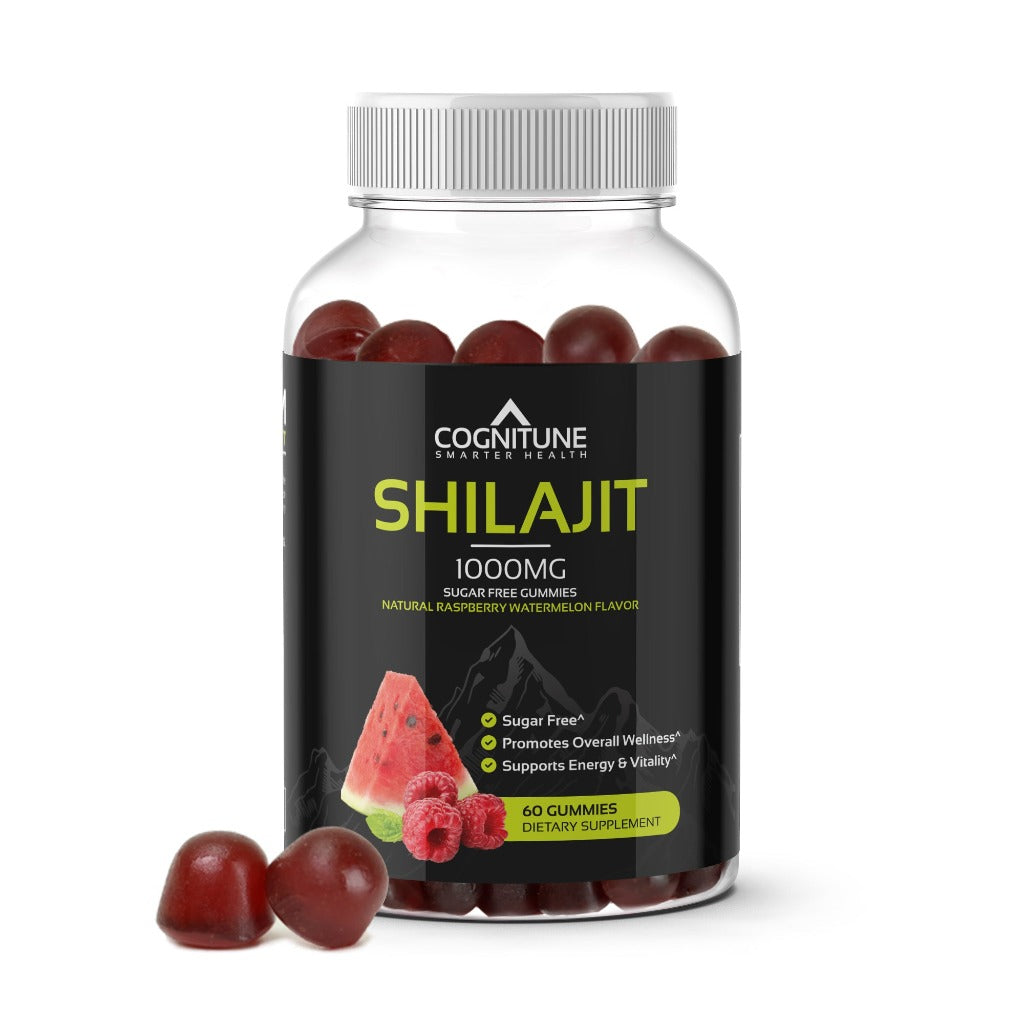 Shilajit Gummies - Pure & Potent 1000mg Shilajit Extract for Energy & Vitality, Natural Raspberry Watermelon Flavor