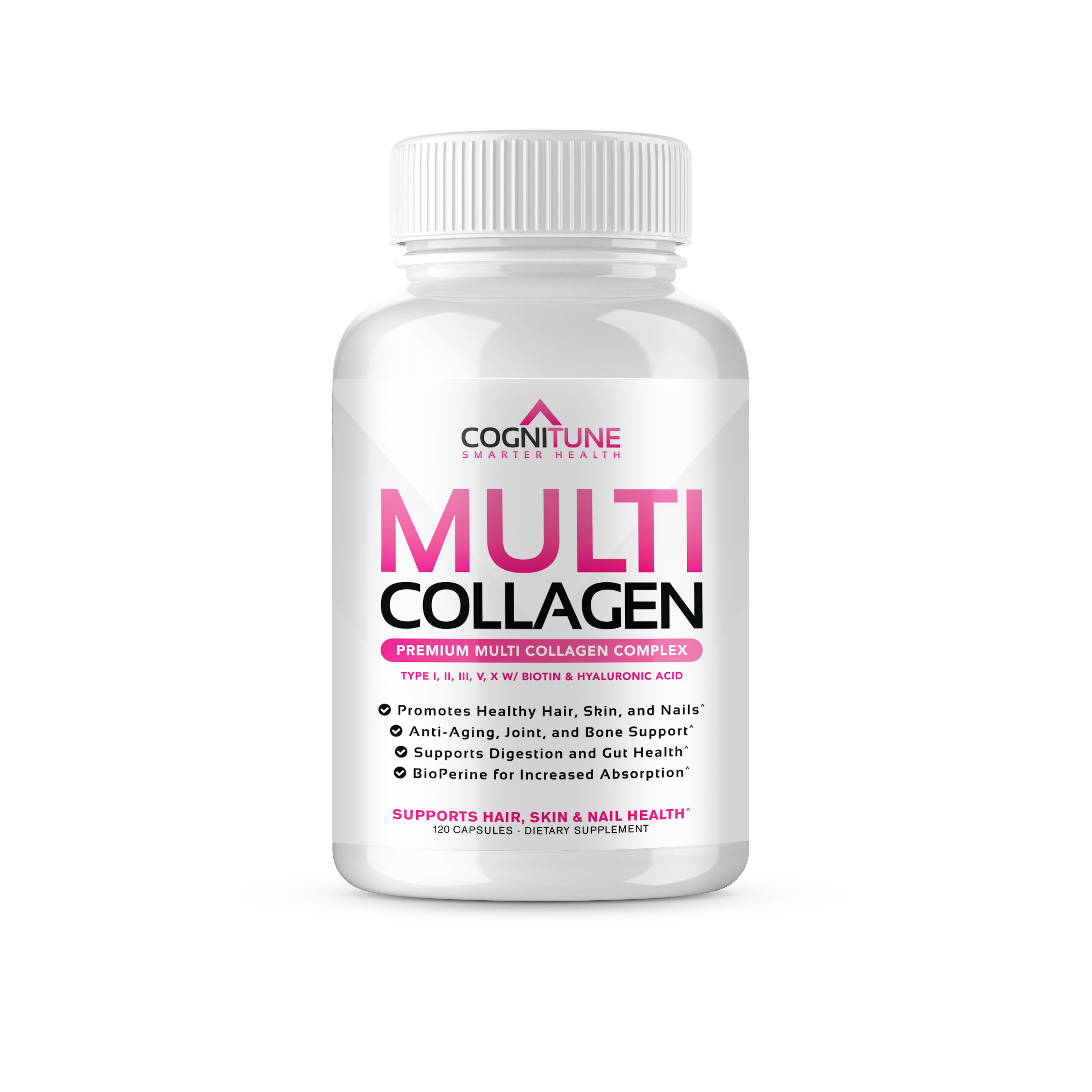 Multi Collagen + Biotin & Hyaluronic Acid for Hair, Skin, Nail & Joint Health, 2000mg