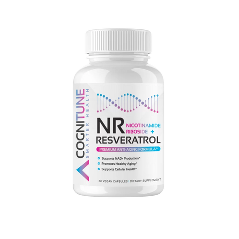 NR + Resveratrol Supplement - Increase NAD+, DNA & Cellular Health, Longevity, Vitality