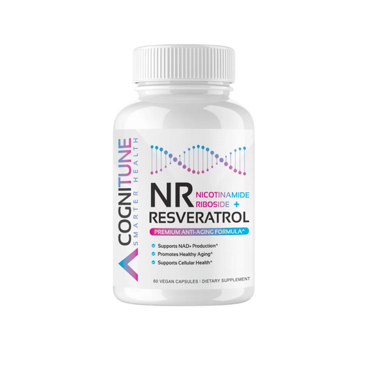 NR + Resveratrol Supplement - Increase NAD+, DNA & Cellular Health, Longevity, Vitality