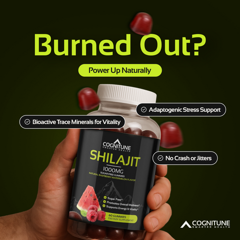 Shilajit Gummies - Energy & Vitality, Sugar Free Natural Raspberry Watermelon Flavor