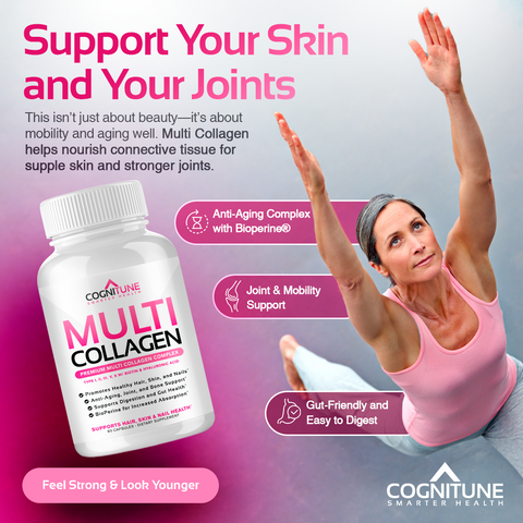 Multi Collagen Complex - Promote a Youthful Glow, Supports Hair, Skin & Nails, 120 Capsules