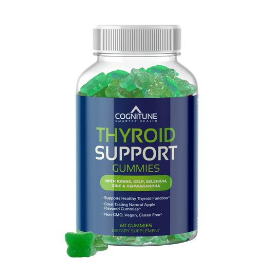 Thyroid Support Gummies - Natural Apple Flavor, Non-GMO, Vegan, Gluten-Free, 60 Count
