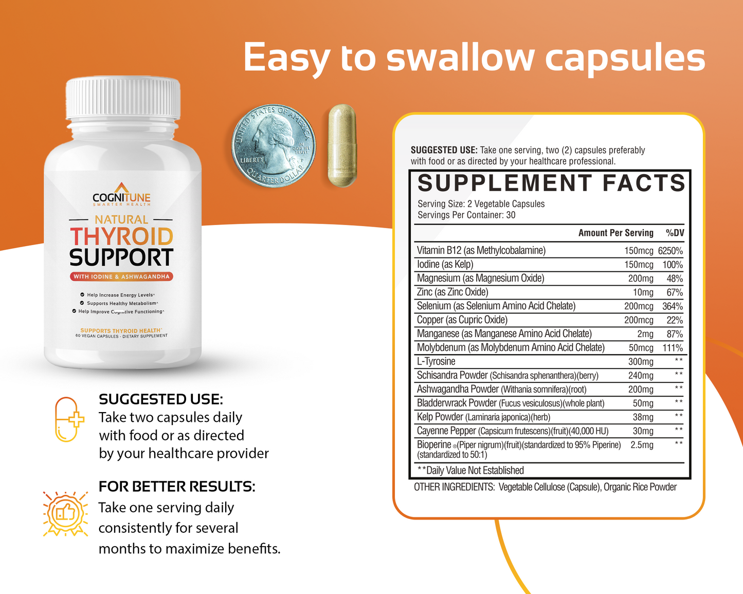 Thyroid Support, Boost Metabolism, Energy & Focus, 60 Capsules