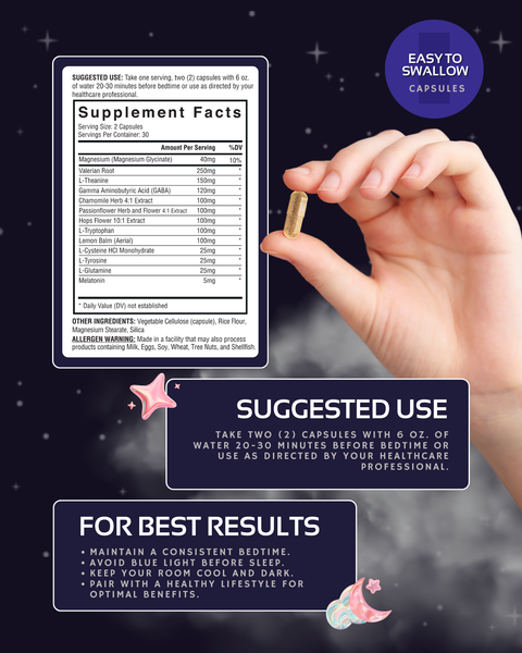 NuRest Herbal Sleep Aid - Naturally Fall Asleep Faster & Stay Asleep Longer, 60 Capsules