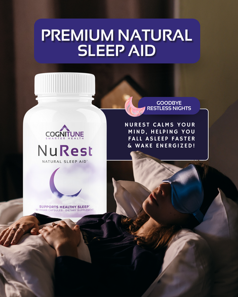NuRest Herbal Sleep Aid - Naturally Fall Asleep Faster & Stay Asleep Longer, 60 Capsules