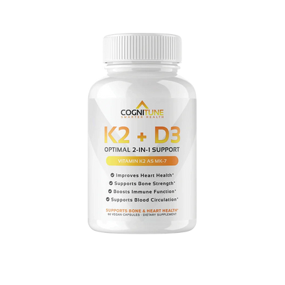 Vitamin K2 + D3, Supports Heart, Bone & Immune System Health, 60-Day Supply