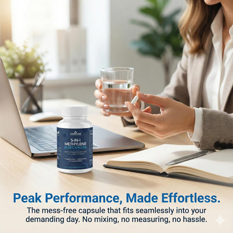 Methylene Blue Capsules — 5-in-1 Nootropic with NAC, CoQ10 & Alpha Lipoic Acid, 60 Capsules