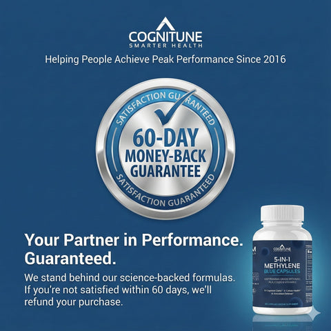 Methylene Blue Capsules — 5-in-1 Nootropic with NAC, CoQ10 & Alpha Lipoic Acid, 60 Capsules